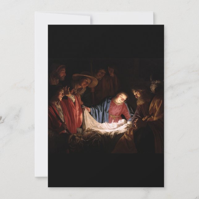 Adoration of the Shepherds by Gerard van Honthorst Invitation (Front)