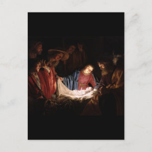 Adoration of the Shepherds by Gerard van Honthorst Postcard