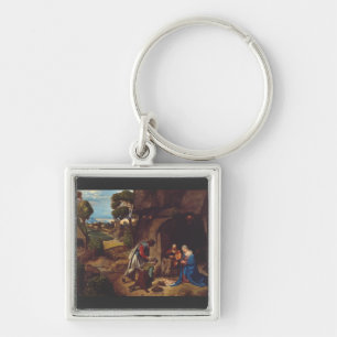 Adoration of the Shepherds by Giorgione Keychain