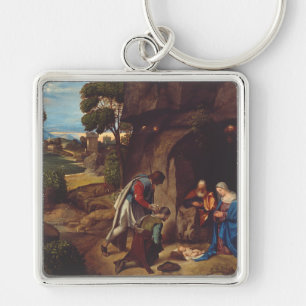 Adoration of the Shepherds by Giorgione Keychain