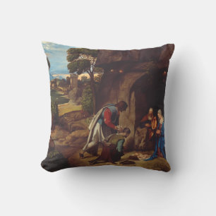Adoration of the Shepherds by Giorgione Throw Pillow