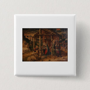 Adoration of the Shepherds - Carlo Crivelli - c148 2 Inch Square Button