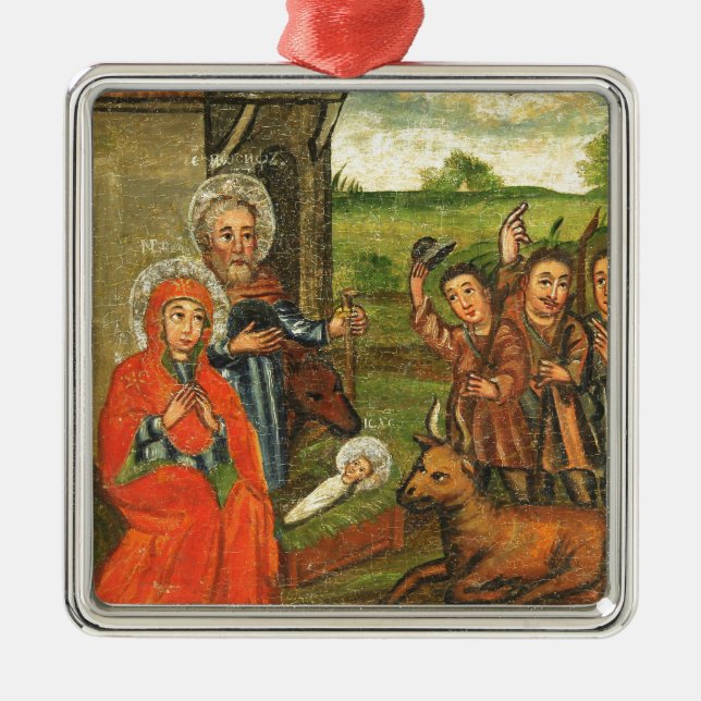 Adoration of the Shepherds Christmas Ornament (Front)