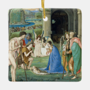 Adoration of the Shepherds, circa 1500 Ceramic Ornament