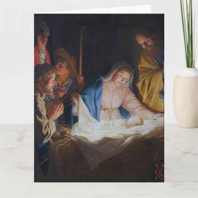Adoration of the shepherds - Honthorst - Christmas Card (Front)