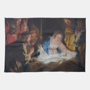 Adoration of the shepherds - Honthorst - Christmas Kitchen Towel