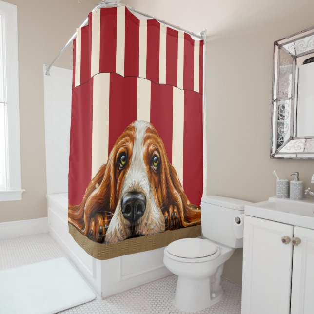 Adorbs Basset Hound Douche rideau (En situation)
