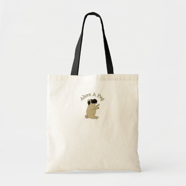 adore a pug tote bag (Front)