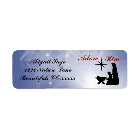 Adore Him - Nativity Scene Return Address Labels