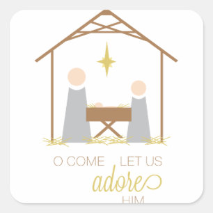 Adore Him Square Sticker