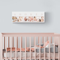 ADORED Baby Photo Collage Elegant Pink and White