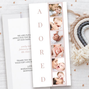 ADORED Stats Multi Photo Girl Birth Announcement