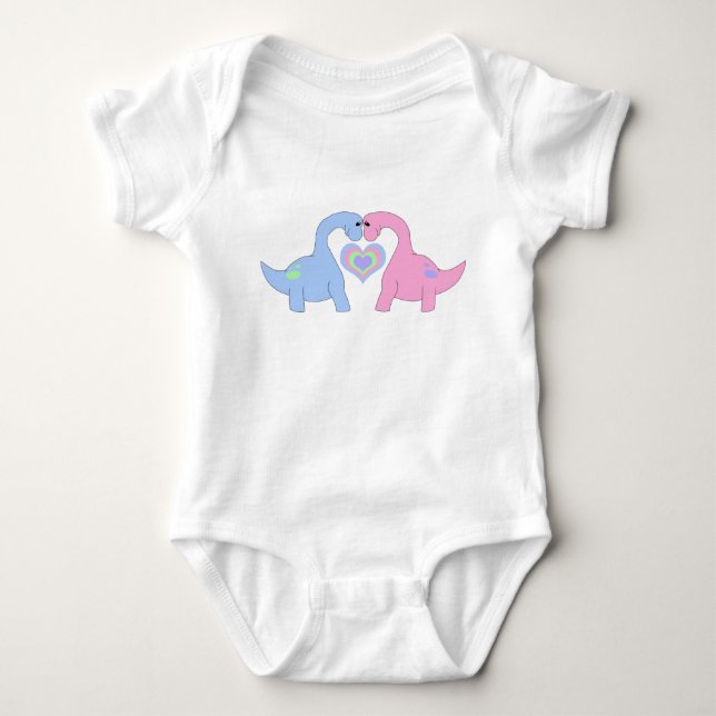 Adoring Apatosaurus Baby Bodysuit (Front)