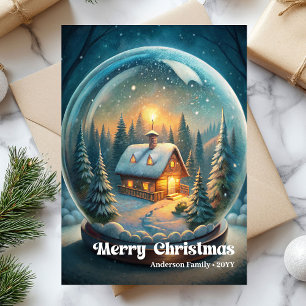 Adorned Christmas ball classic holly berries card