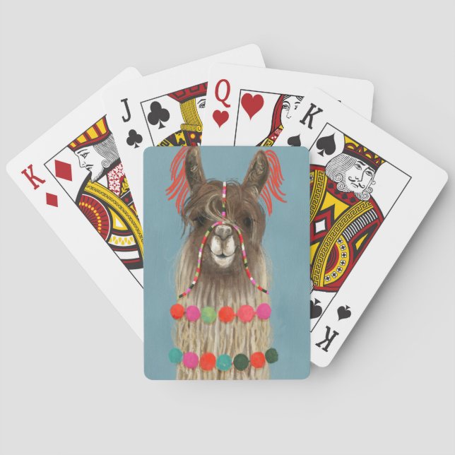 Adorned Llama - Brown Playing Cards (Back)