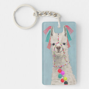 Adorned Llama - White Keychain