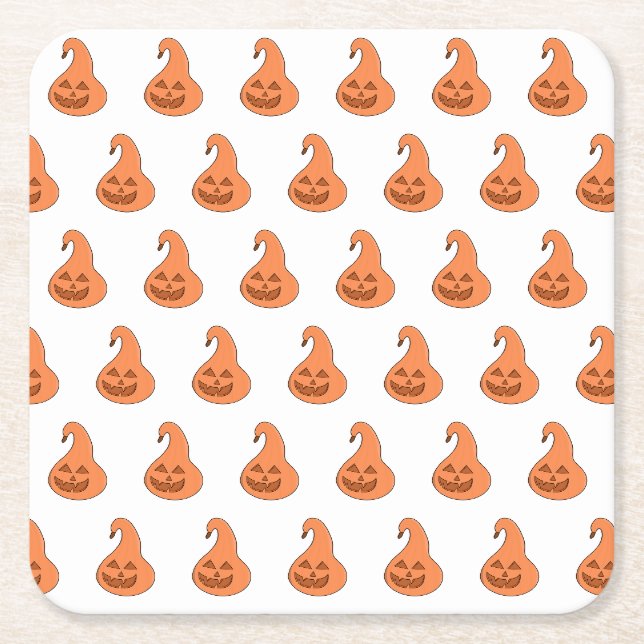 Adorobale Pumpkin Square Paper Coaster (Front)