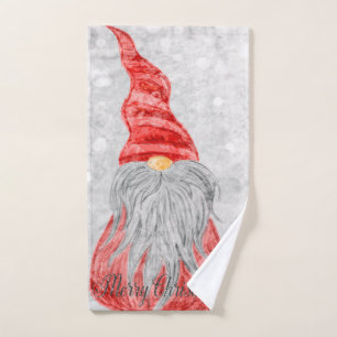 Adoroble Gnome Bokeh Christmas Bath Towel Set