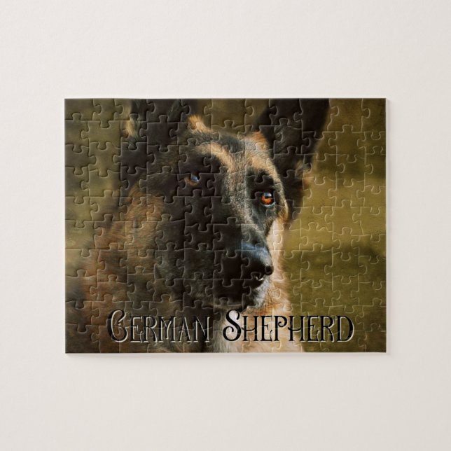 Adoroing German Shepherd Photo Jigsaw Puzzle (Horizontal)