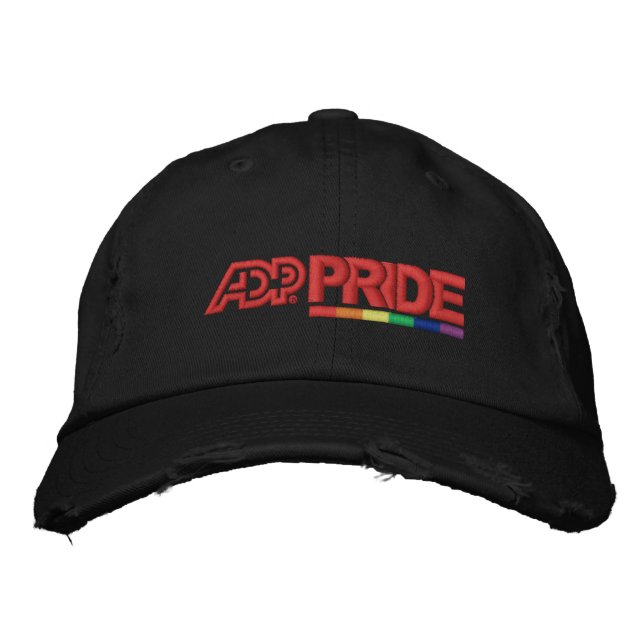 ADP Pride Distressed Chino Twill Cap - Black (Front)