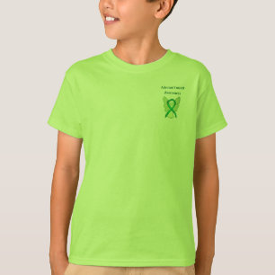 Adrenal Cancer Awareness Green Ribbon Angel Shirt