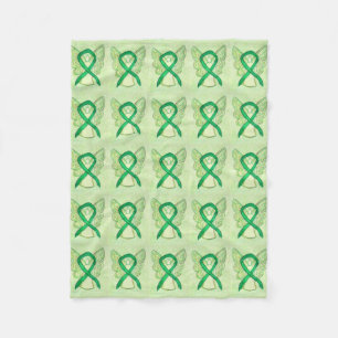 Adrenal Cancer Awareness Ribbon Art Fleece Blanket