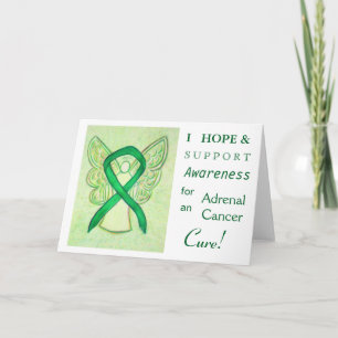 Adrenal Cancer Awareness Ribbon Greeting Card