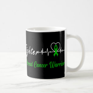 Adrenal Cancer Warrior Heartbeat Fighter Green Rib Coffee Mug