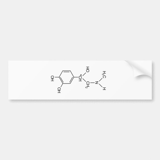 adrenaline chemical formula chemistry hormone elem bumper sticker (Front)