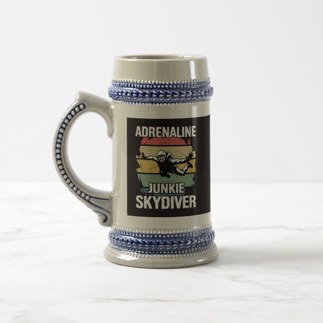 Adrenaline Junkie Skydiver Beer Stein (Left)