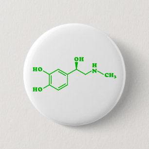 Adrenaline Molecular Chemical Formula 2 Inch Round Button