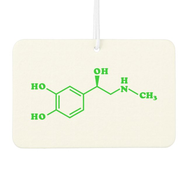 Adrenaline Molecular Chemical Formula Air Freshener (Front)