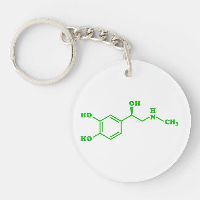 Adrenaline Molecular Chemical Formula Keychain (Front)