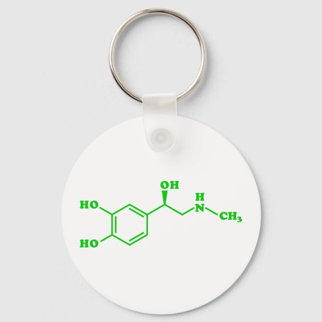 Adrenaline Molecular Chemical Formula Keychain (Front)