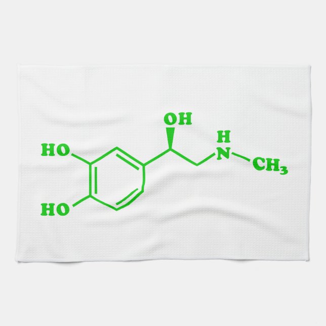 Adrenaline Molecular Chemical Formula Kitchen Towel (Horizontal)