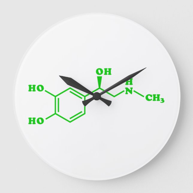 Adrenaline Molecular Chemical Formula Large Clock (Front)