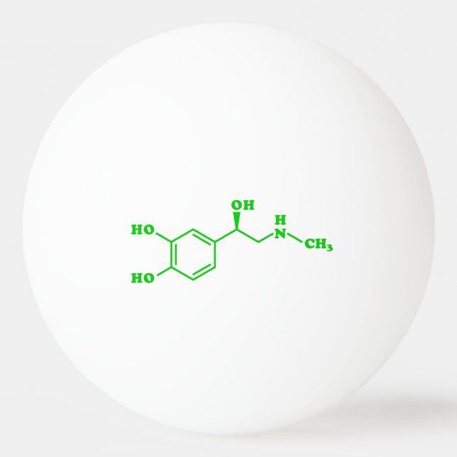 Adrenaline Molecular Chemical Formula Ping Pong Ball (Front)