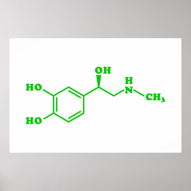 Adrenaline Molecular Chemical Formula Poster (Front)