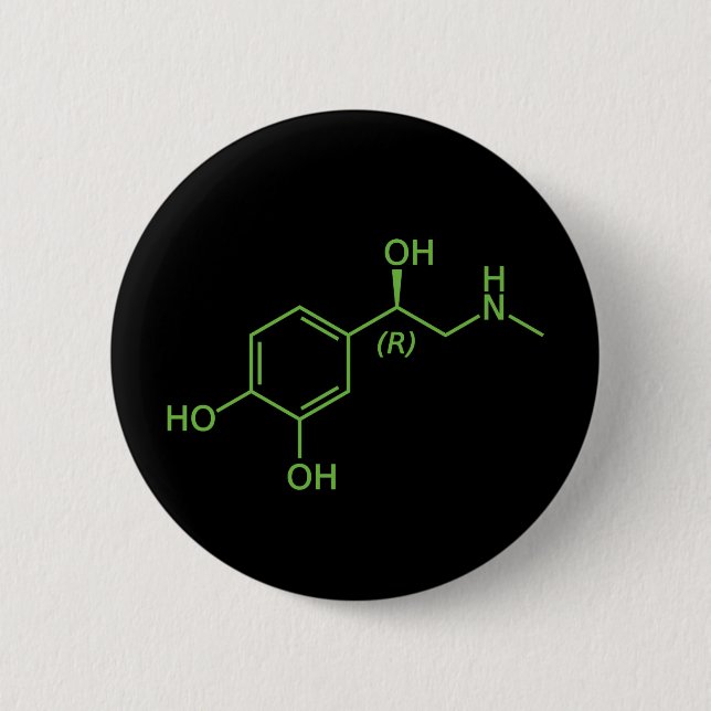 Adrenaline Molecule Chemical Diagram 2 Inch Round Button (Front)