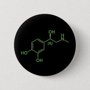 Adrenaline Molecule Chemical Diagram 2 Inch Round Button