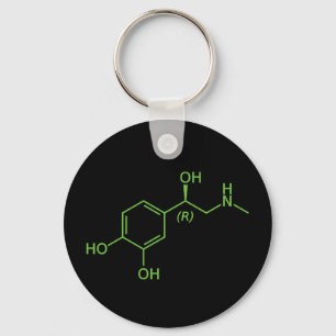 Adrenaline Molecule Chemical Diagram Keychain