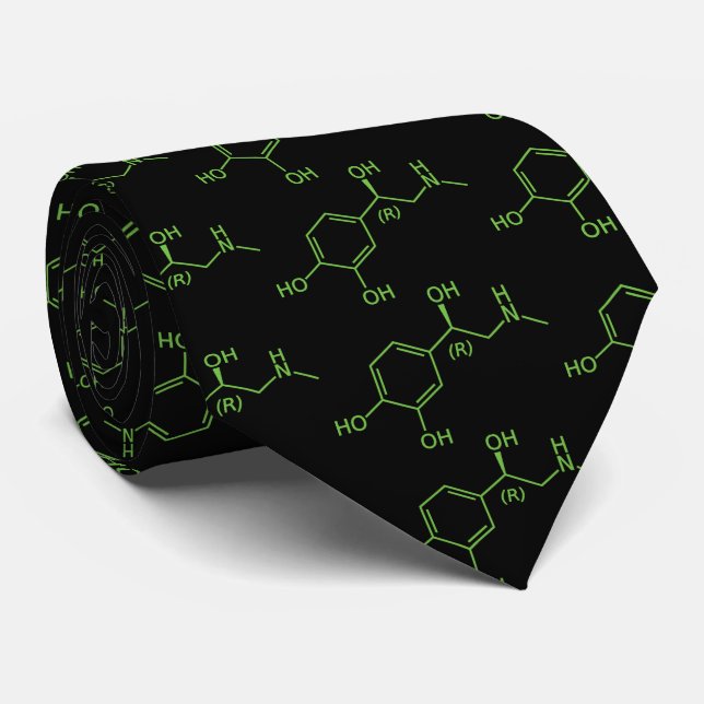 Adrenaline Molecule Chemical Diagram Tie (Rolled)