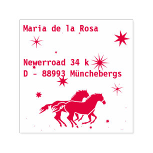 Adress and Horses Self-inking Stamp