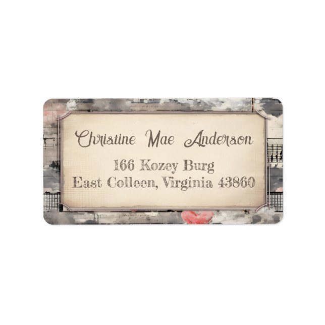 Adresse Abstraite vintage / Livraison / Étiquette  (Devant)