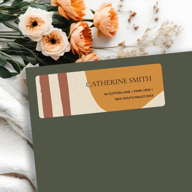 ADRESSE ARTISTIQUE JAUNE ABSTRAITE MODERNE TERRACO (Créateur téléchargé)