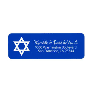Adresse blanche bleue de Mitzvah de barre d'étoil