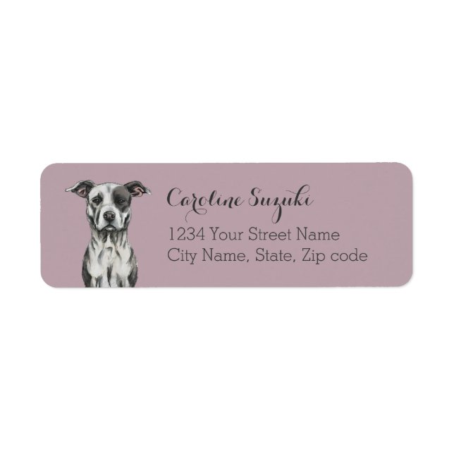 Adresse Brown Spotted Cute Pit Bull Terrier (Devant)