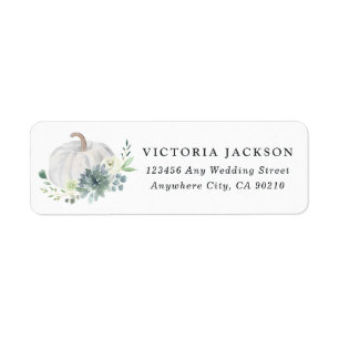 Adresse chic de mariage d'automne succulent blanc