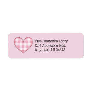 Adresse coeur 3D plaid avec texte personnalisé
