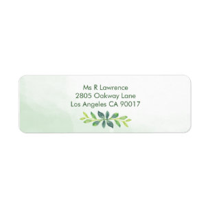 Adresse d'aquarelle Feuille verte